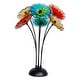preview thumbnail 5 of 3, Fiore Bloom 26 IN Tall Multi-Color Art Glass 6-Plate Flower Sculpture with Metal Stand