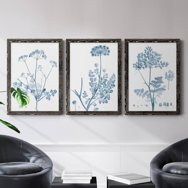 Antique Botanical in Blue IV-Premium Framed Canvas - Ready to Hang - Multi-Color