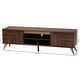 preview thumbnail 11 of 9, Graceland Mid-Century Modern Transitional Walnut Brown Finished Wood 2-Door TV Stand