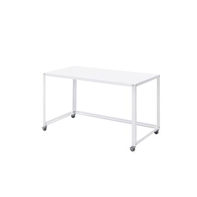 Q-Max Writing Desk With 4 Caster Wheels In White Finish