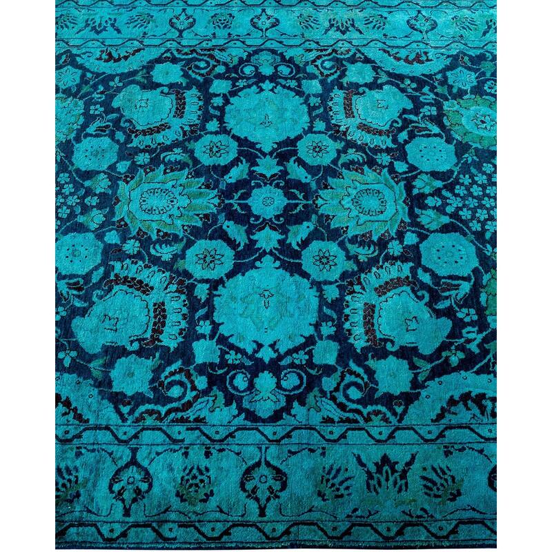 Overdyed, One-of-a-Kind Hand-Knotted Area Rug - Blue - 4' 2" x 6' 2"