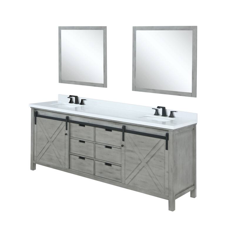 Marsyas Bath Vanity, Cultured Marble Countertop, Faucet Set and Mirrors