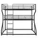 preview thumbnail 9 of 16, Full XL over Twin XL over Queen Size Triple Bunk Bed with Ladders, Black Metal Frame, Industrial Style