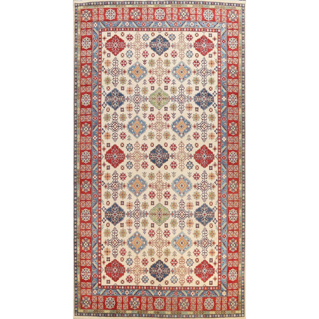 Vegetable Dye Geometric Kazak Oriental Area Rug Wool Hand-knotted - 10'1" x 15'4"