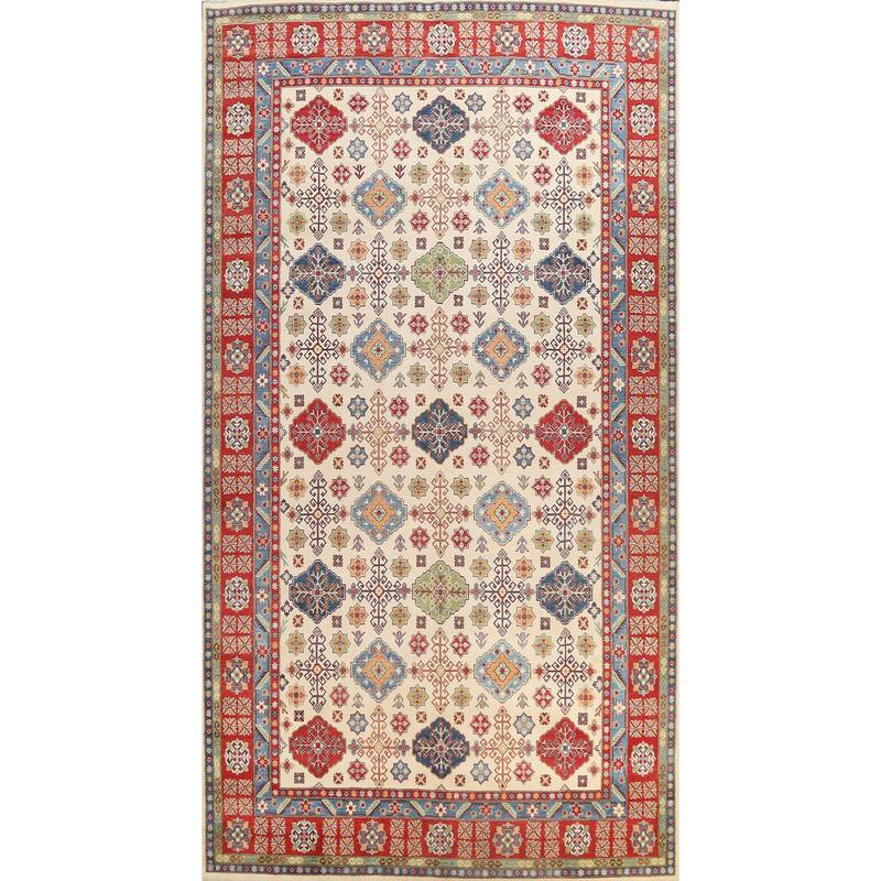 Vegetable Dye Geometric Kazak Oriental Area Rug Wool Hand-knotted - 10'1" x 15'4"