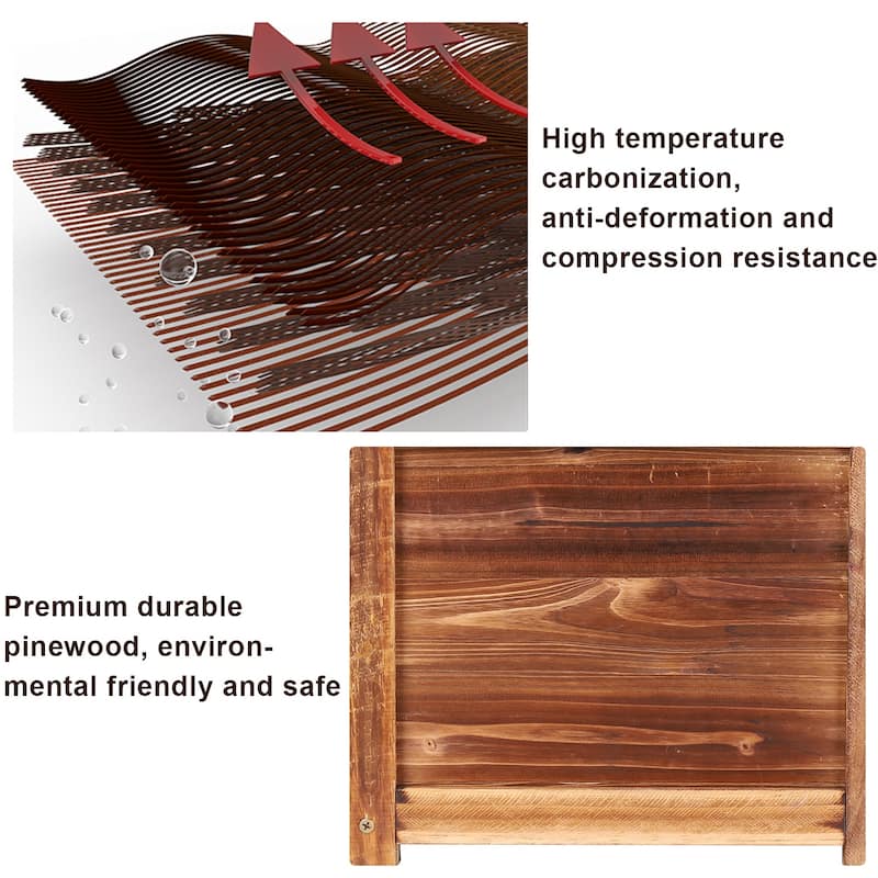 Raised Planter Trough Wood Garden Vegetables Raised Box Outdoor