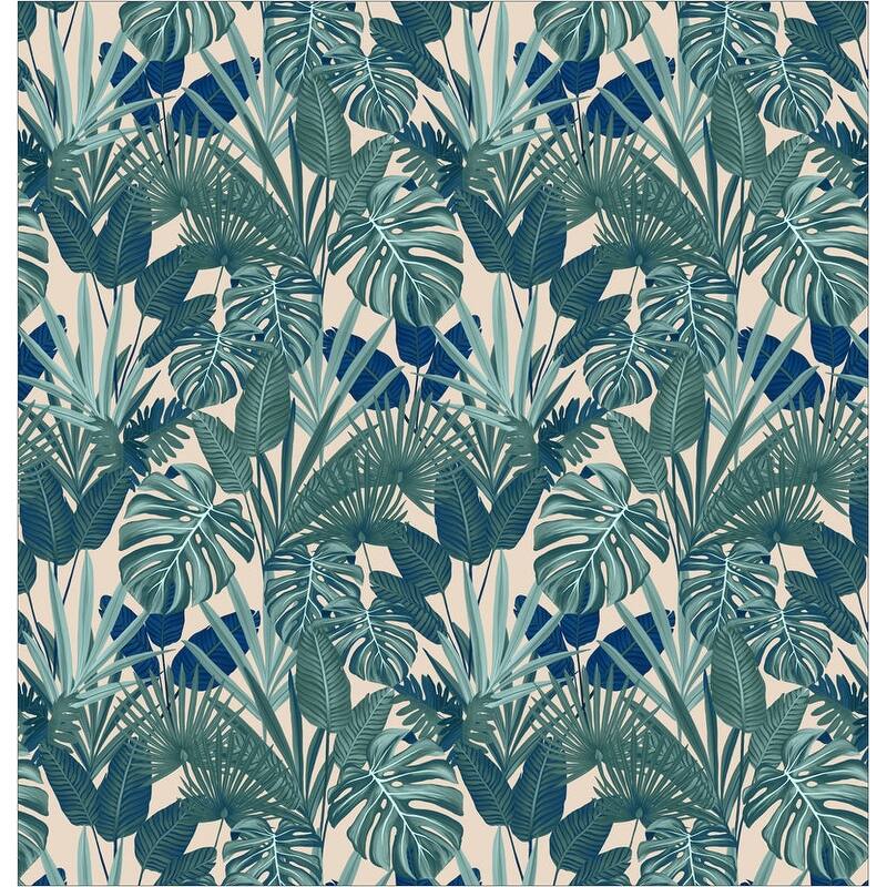 Kathy Ireland 21" x 34" Palm Court Royal Memory Foam Bathroom Rug - 21x34 - Blue