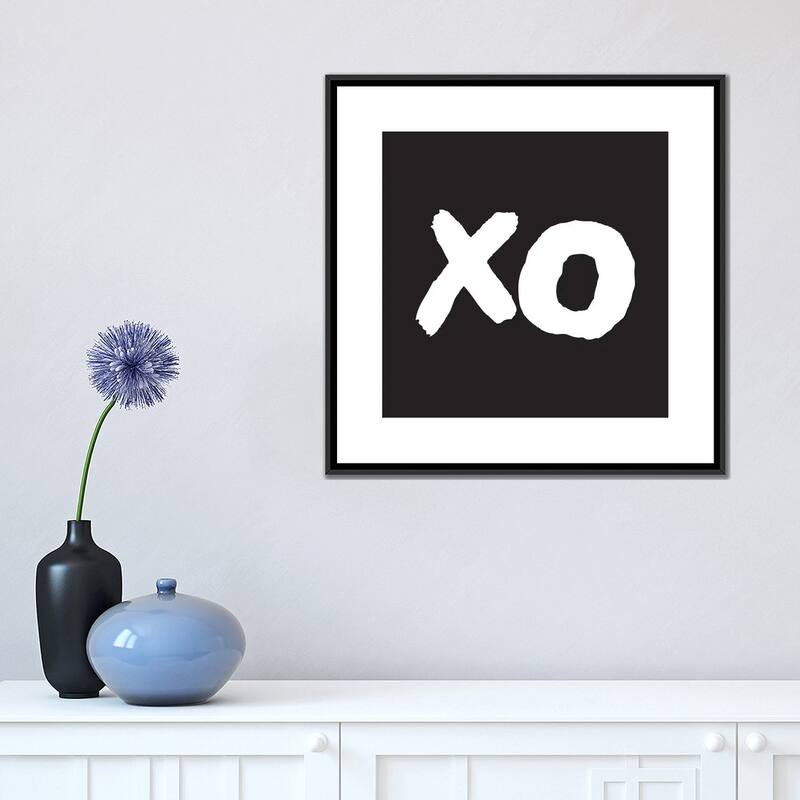 iCanvas "Xo Black Box" by Pixy Paper Framed