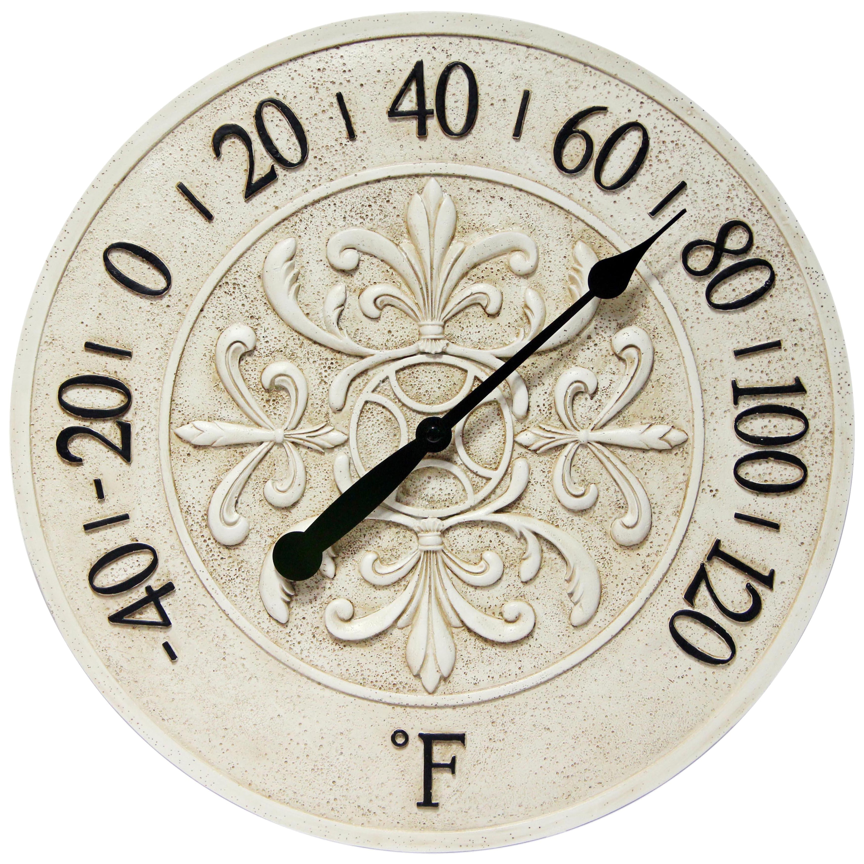 https://ak1.ostkcdn.com/images/products/is/images/direct/7acd651beadfa893a4fc4050685521045fd392ef/Blanc-Fleur-Outdoor-Decorative-Round-15-inch-Wall-Thermometer-by-Infinity-Instruments.jpg