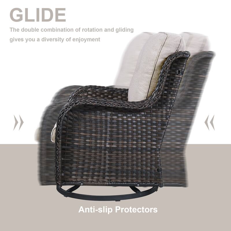 Gymojoy Outdoor Furniture Set with 50,000 BTU Fire Pit Table