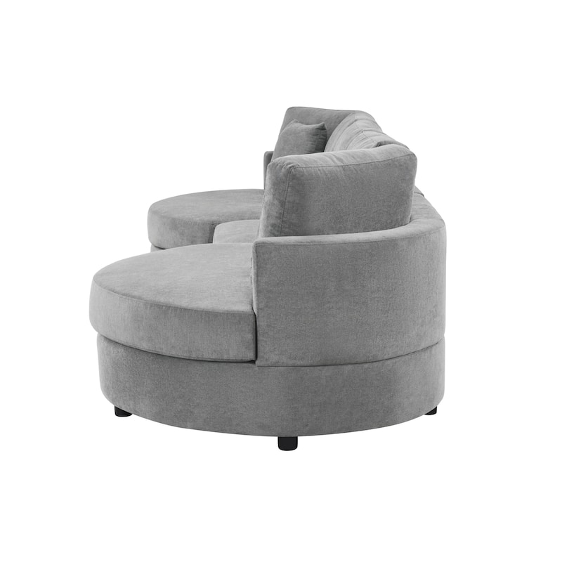 Christopher Knight Home - Xanthippe 3 Seater Upholstered Curved Design Sofa with Throw Pillow