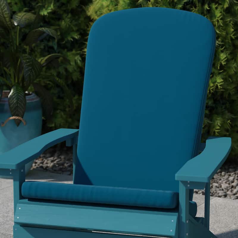 Set of 2 All-Weather High Back Adirondack Chair Cushions - Teal