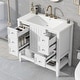 preview thumbnail 23 of 28, 36" Bathroom Vanity with Sink Combo, One Cabinet and Three Drawers, Solid Wood and MDF Board White