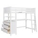 preview thumbnail 15 of 25, Twin Size Wood Loft Bed with Desk, Drawers, and Shelves, Supported by Wooden Boards
