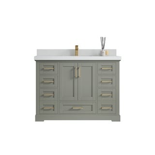 Willow Collection 48 in W x 22 in D x 36 in H Boston Single Bowl Sink Bathroom Vanity with Countertop