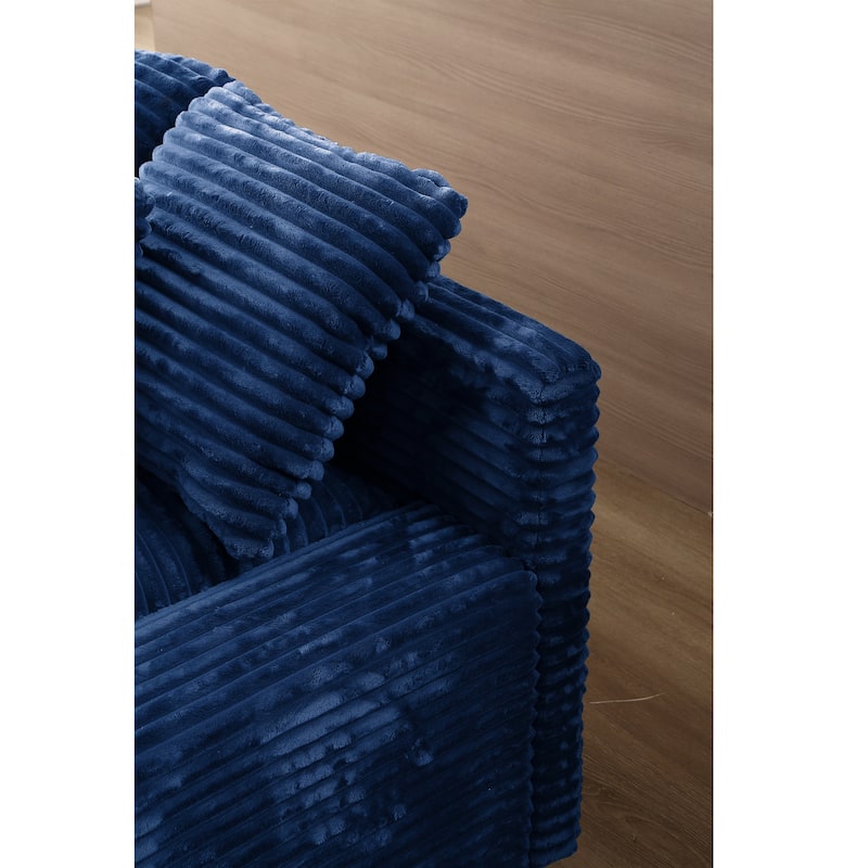 Corduroy Convertible Chair Bed with Removable Back Cushions (350lb)