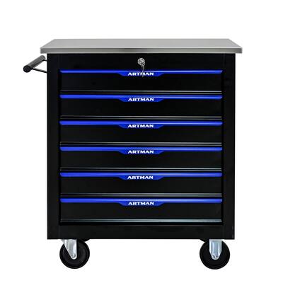 Versatile 6-Drawer Tool Cart with Smooth Mobility and Secure Locking