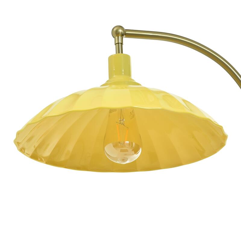 Tamara Day for Stylecraft Penelope Floor Lamp - White Marble & Polished Brass - Glossy