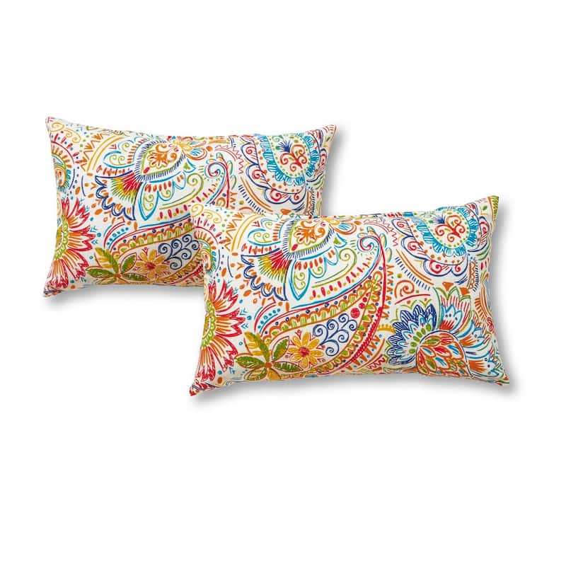 Painted Paisley Outdoor Accent Pillows (Set of 2) - Jamboree