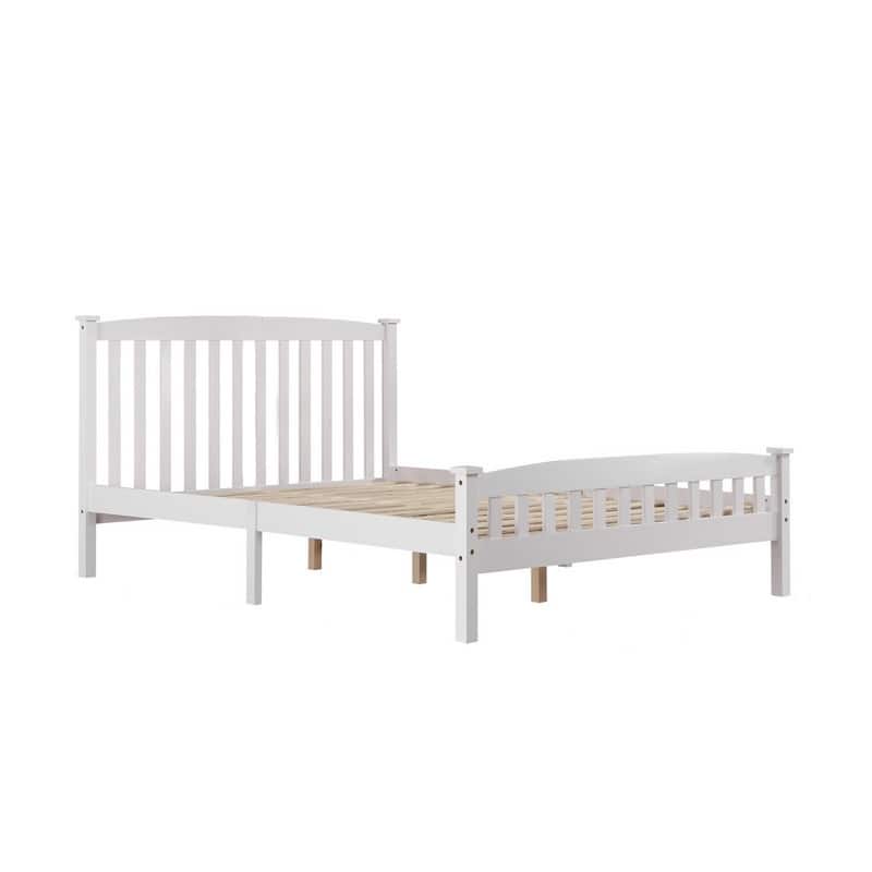 Vertical Wood Platform Bed With headboard