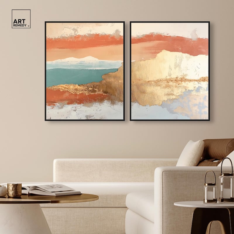 Earthy Glow I Canvas Set of 2 by Art Remedy