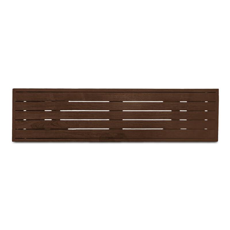 NADAAL STUDIOS Zirelle Outdoor Bench, Traditional Slatted Top, FSC Certified Solid Teak, Seats 3-4, Brown