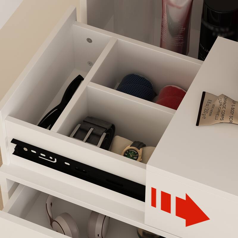 Dresser LED-Lit Vanity Dressing Cabinet with Full-Length Mirror