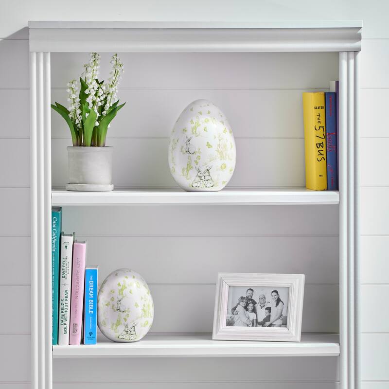 7" Dolomite Bunny Toile Egg