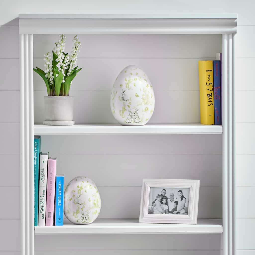 8"Dolomite Bunny Toile Egg