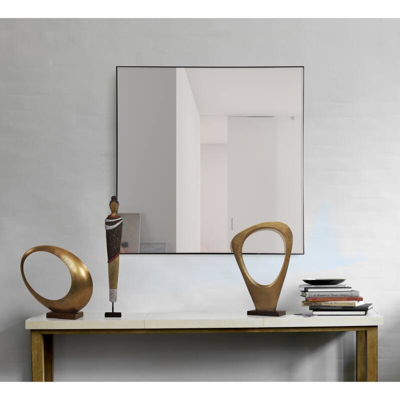Renwil Greer Wall 35.5" Tall Square Wall Mirror, Black