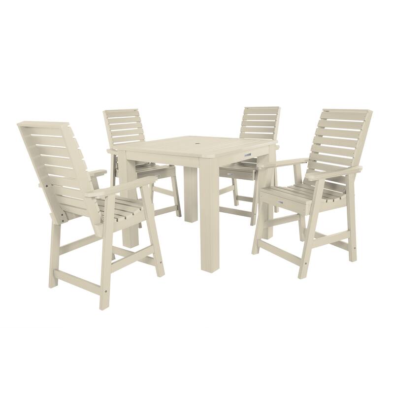Weatherly Counter Height 5-piece Outdoor Dining Set - Whitewash
