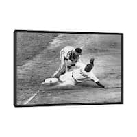 Jackie Robinson (1919-1972) | Large Solid-Faced Canvas Wall Art Print | Great Big Canvas
