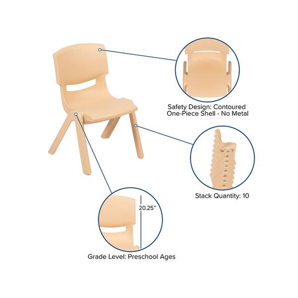 Shop Offex Plastic Stackable School Chair With 10 5 Seat Height Natural Overstock 31058448