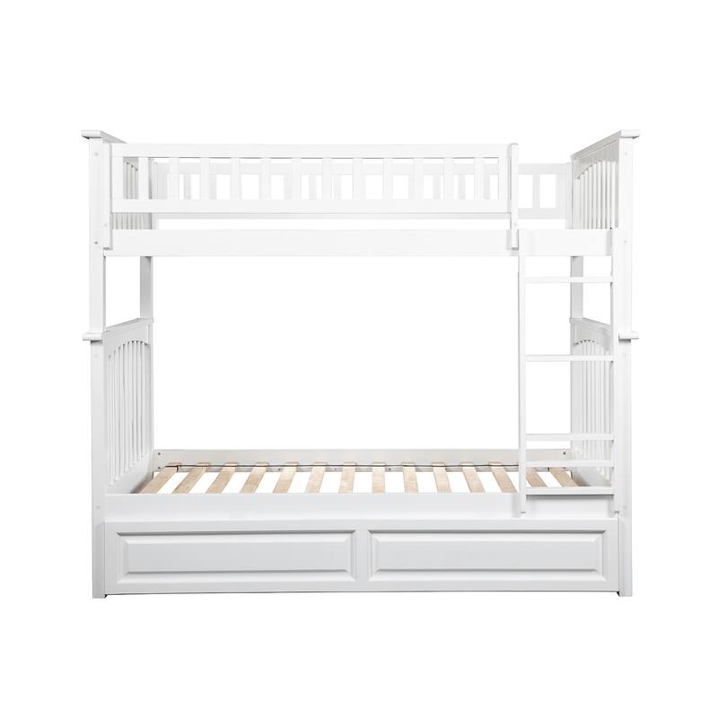 Columbia Bunk Bed Twin over Twin with Twin Trundle in White