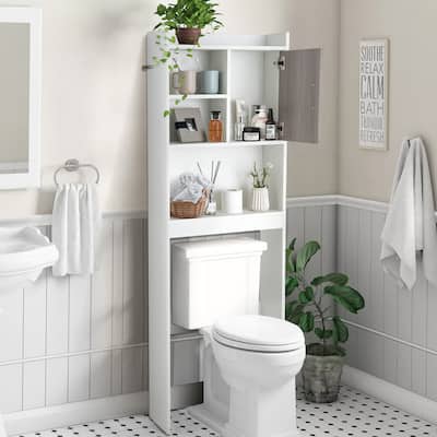 4Tier Bathroom Organizer Over the Toilet Space Saving Storage Cabinet
