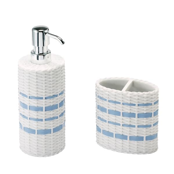 Izod Savannah Toothbrush Holder & Lotion Dispenser Set - 2 Pc Accessory Set