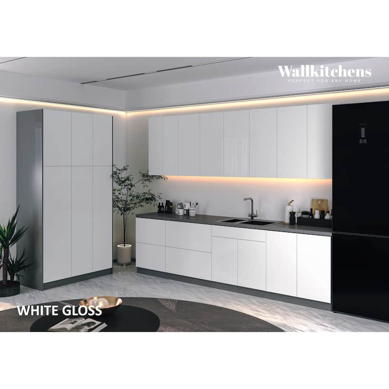 Kitchen Oasis Collection White Gloss Color Base Size 10Ft Wide - 123x50