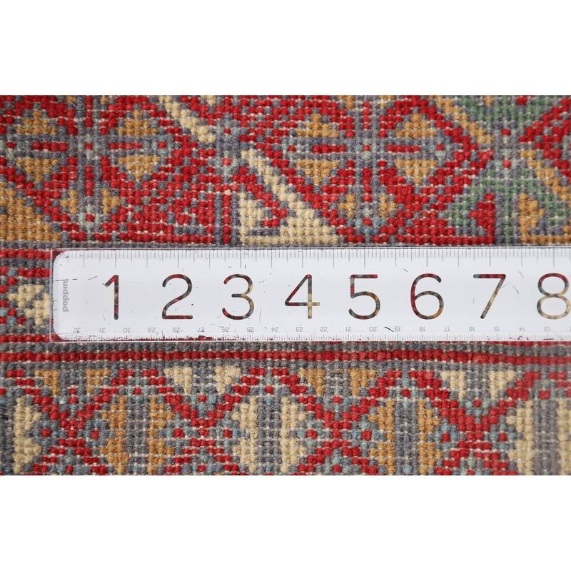 Geometric Kazak Foyer Rug Oriental Handmade Wool Carpet - 3'4" x 4'11"