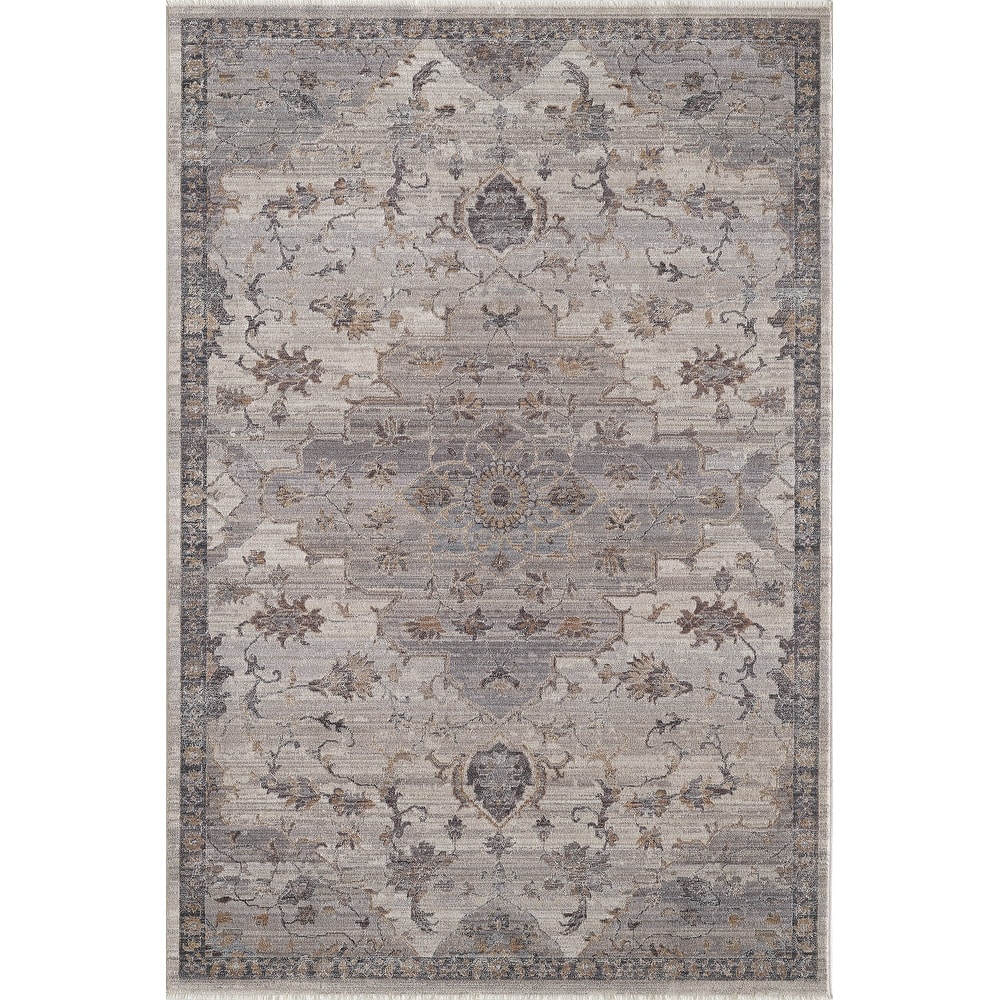 Domani Greige Distressed And Modern Oriental Area Rug