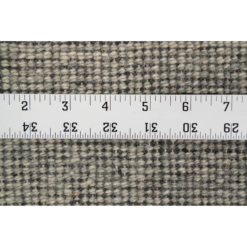 Hand Knotted Oriental 100% Wool Carpet Modern Stripe Greys & Charcoal Gabbeh Area Rug - 6' 8'' X 5' 0''