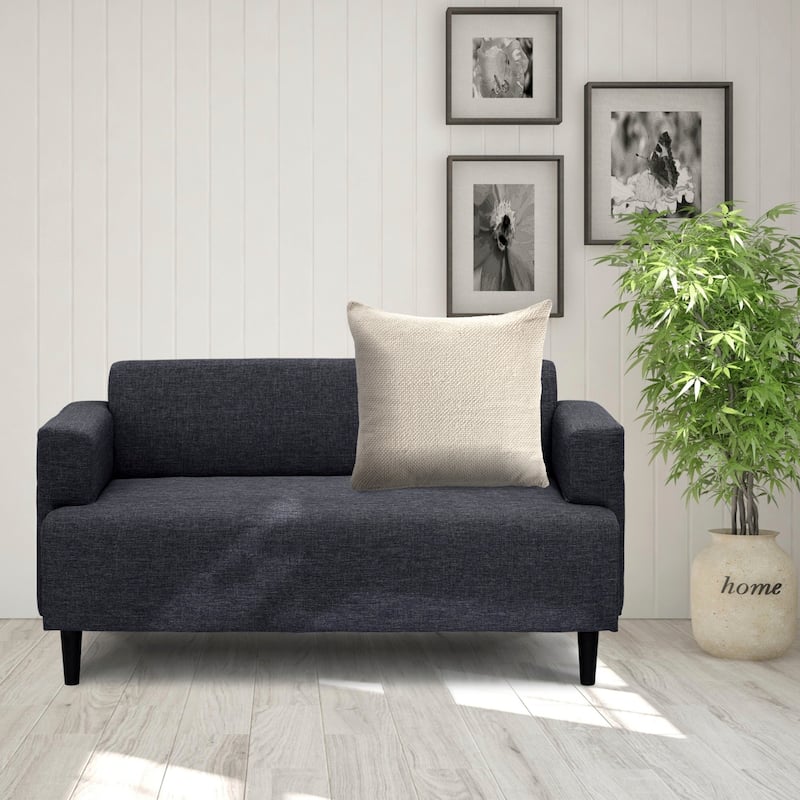 Sevita Natural Light Cream Solid Throw Pillow - Accent - 18" x 18" - Polyester - Light Cream - Single