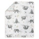 preview thumbnail 3 of 4, Sweet Jojo Designs Pink Grey Jungle Sloth Leaf Girl 4pc Nursery Crib Bedding Set - Blush Turquoise Green Tropical Rainforest