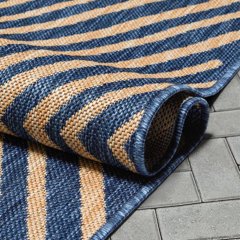Well Woven Medusa Kesia Indoor Outdoor Striped Modern Area Rug