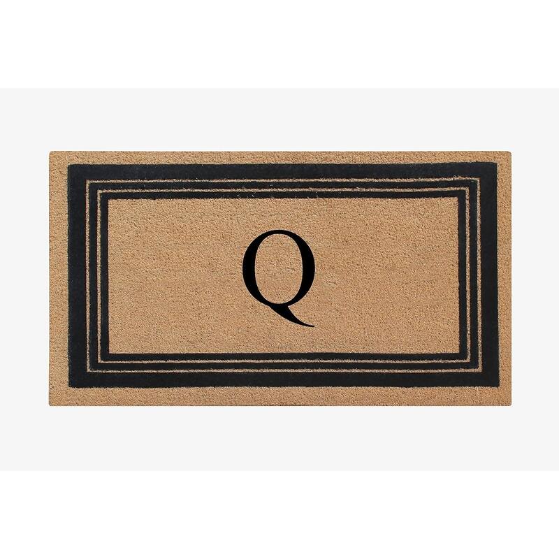A1HC Natural Coir Monogrammed Entrance Door Mats Flock Doormat 24"X39" - Q