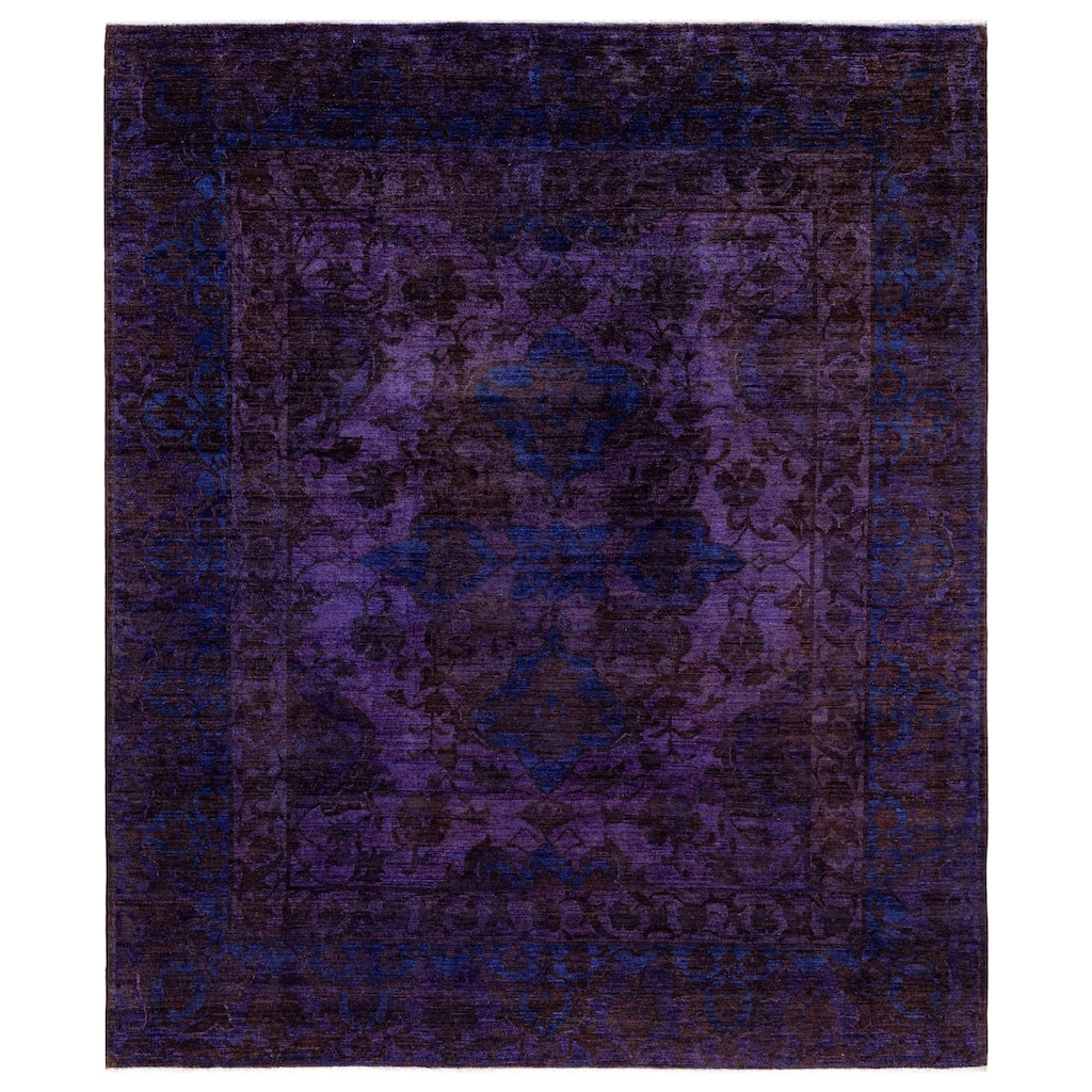 Overdyed One-of-a-Kind Hand-Knotted Area Rug - Purple - 8' 2" x 9' 10"