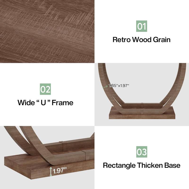 63 Inch Console Table, 2-Tier Farmhouse Sofa Table Behind Couch