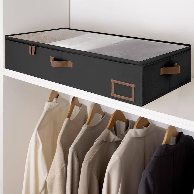 Underbed Storage,Fabric Organizers with Reinforced Handles & Label Holders,2-Pack