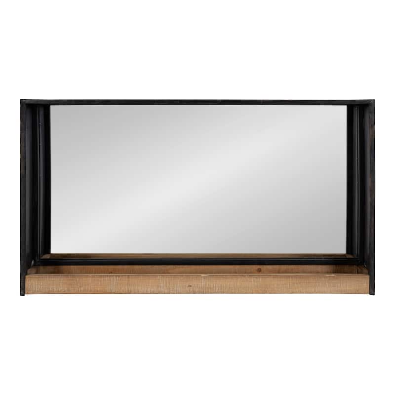 Kate and Laurel Mehta Wood and Metal Shelf Mirror