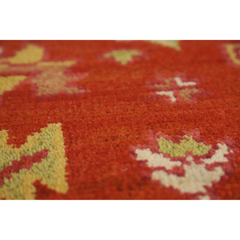 Hand Knotted Oriental 100% Wool Carpet Traditional Medallion Oranges & Rust Heriz (serapi) Area Rug - 11' 10'' X 8' 11''