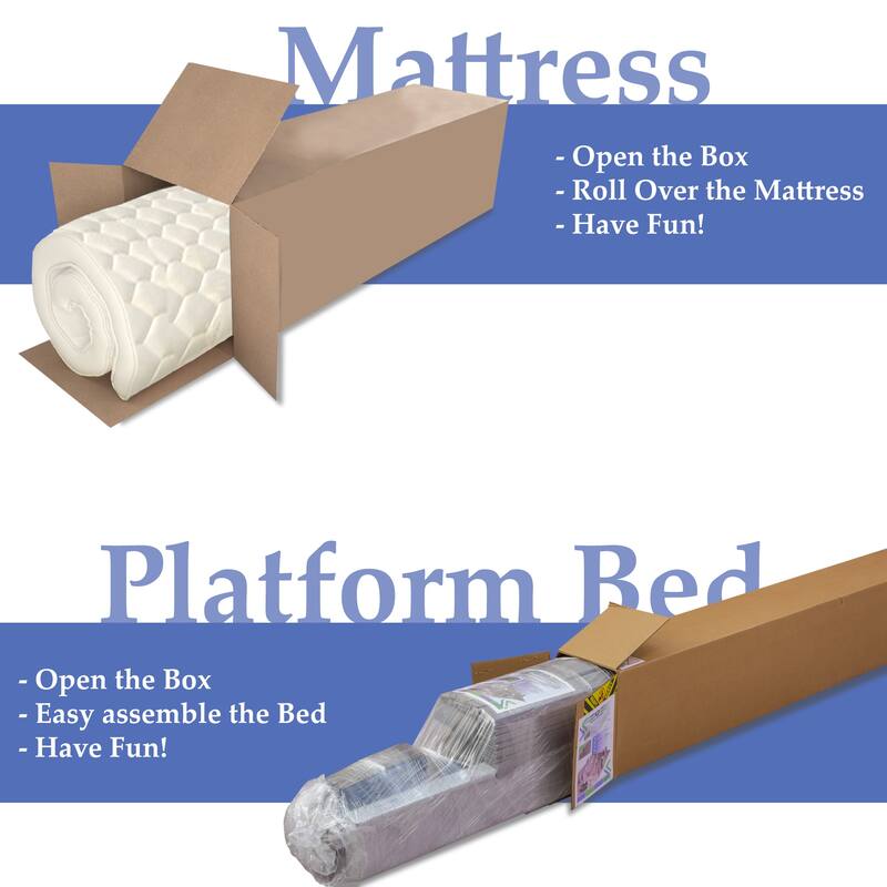 7-Inch Medium Firm High Density Poly Foam And 13" Platform Bed For Mattress,Comes With Legs To Eliminate Need For Bed Frame